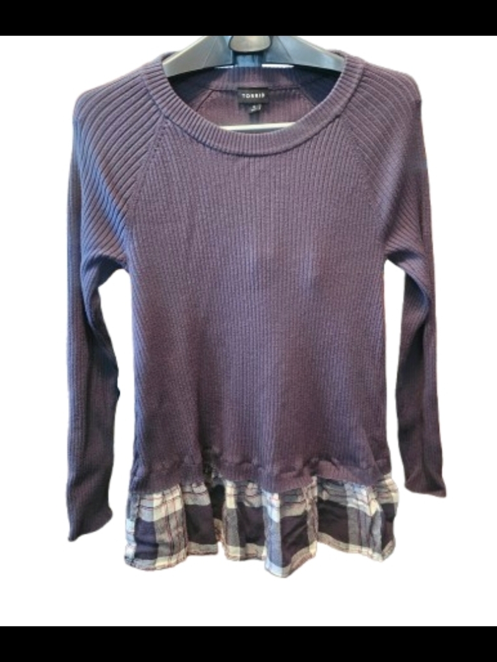 Torrid Gray Ribbed Crewneck Sweater